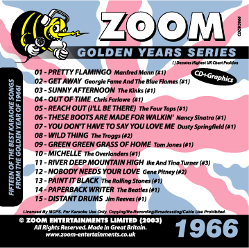 Zoom Karaoke ZGY66 Golden Years 1966