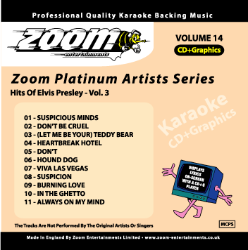 Zoom Karaoke ZPA014 Platinum Artists Elvis 3