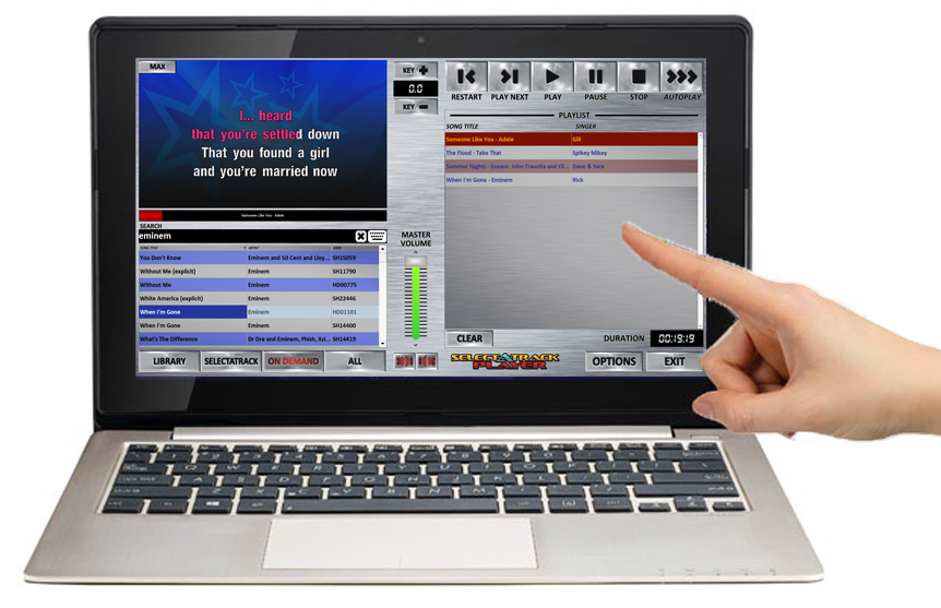 Selectatrack Player - Touchscreen Karaoke Laptop