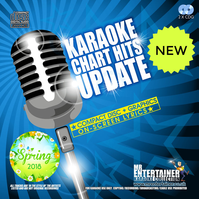 Mr Entertainer Karaoke Chart Hits Update Double CDG Pack Spring 2018 Edition