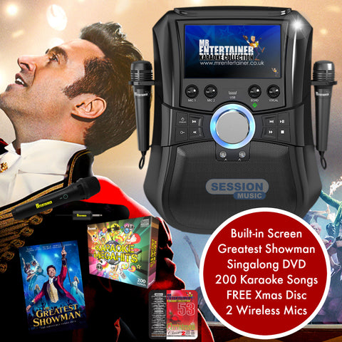 Greatest Showman Karaoke CDG Package With Wireless Mics (A-grade refurb machine deal)