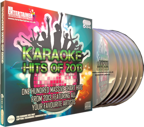 Mr Entertainer Karaoke Hits of 2013 - 100 Song 6 Disc CD+G Set
