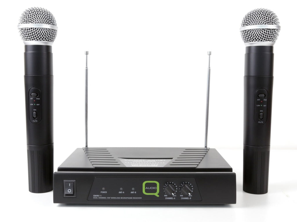 Q-Audio QWM 11 Twin channel VHF Wireless Microphone System