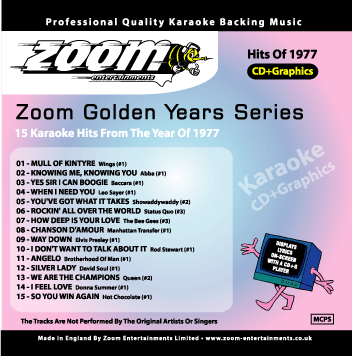 Zoom Karaoke ZGY77 Golden Years 1977