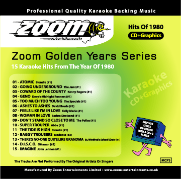 Zoom Karaoke ZGY80 Golden Years 1980