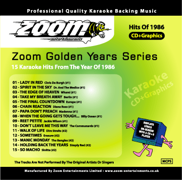 Zoom Karaoke ZGY86 Golden Years 1986