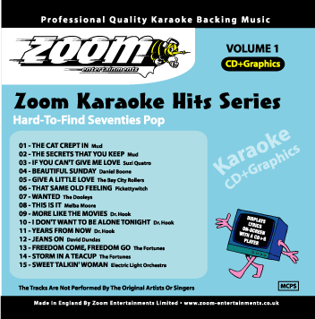 Zoom Karaoke ZKH001 Karaoke Hits 1 Hard To Find 70's Pop