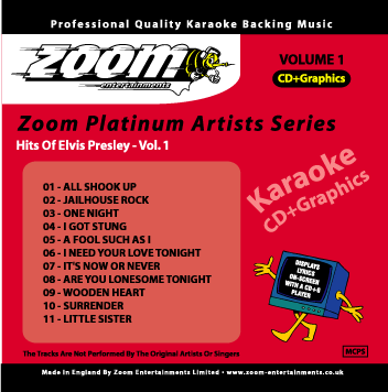 Zoom Karaoke ZPA001 Platinum Artists Elvis 1