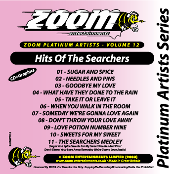 Zoom Karaoke ZPA012 Platinum Artists The Searchers