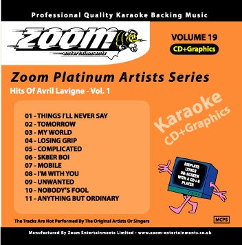 Zoom Karaoke ZPA019 Platinum Artists Avril Lavigne