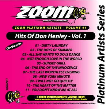 Zoom Karaoke ZPA041 Platinum Artists Don Henley