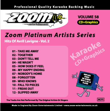 Zoom Karaoke ZPA058 Platinum Artists Avril Lavigne