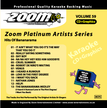 Zoom Karaoke ZPA059 Platinum Artists Bananarama