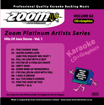 Zoom Karaoke ZPA062 Platinum Artists Joss Stone