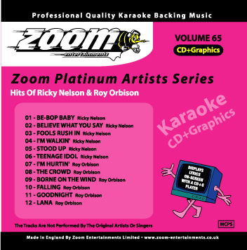 Zoom Karaoke ZPA065 Platinum Artists Ricky Nelson & Roy Orbison