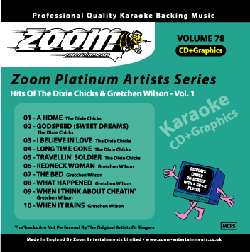 Zoom Karaoke ZPA078 Platinum Artists Dixie Chicks & Gretchen Wilson
