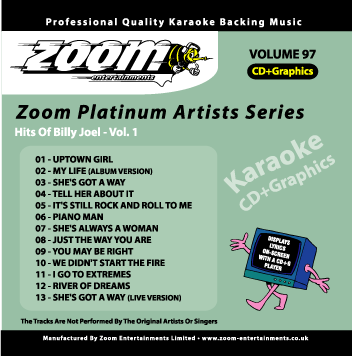 Zoom Karaoke ZPA097 Platinum Artists Billy Joel
