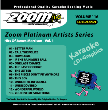 Zoom Karaoke ZPA116 Platinum Artists James Morrison