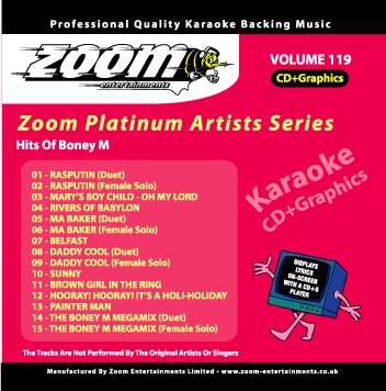 Zoom Karaoke ZPA119 Platinum Artists Boney M