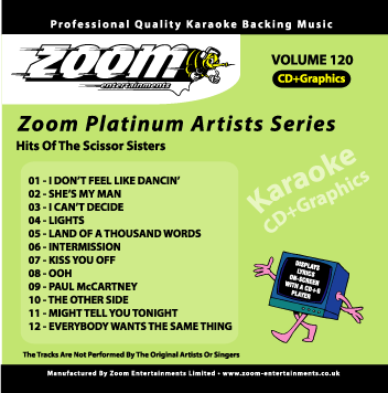 Zoom Karaoke ZPA120 Platinum Artists Scissor Sisters