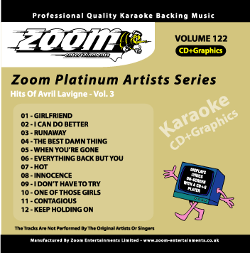 Zoom Karaoke ZPA122 Platinum Artists Avril Lavigne Vol. 3