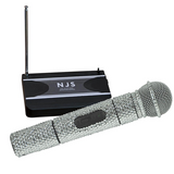 NJS Silver Crystal Effect BLING VHF Radio Microphone System